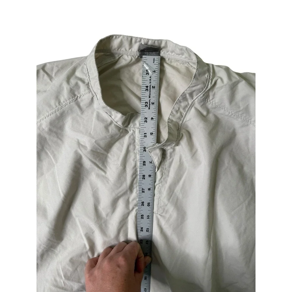 Vintage Nike Jacket Men's Size 2XL Beige Wind Shirt Long Sleeve Windbreaker Y2k